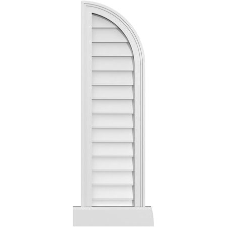 Ekena Millwork Quarter Round Top Right Surface Mount PVC Gable Vent w/ 2"W x 2"P Brickmould Sill Frame, 12"W x 42"H GVPQR12X4203SN